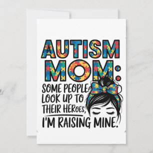 Cartão De Festividades Autismo Mãe Algumas Pessoas Olham para os Heróis