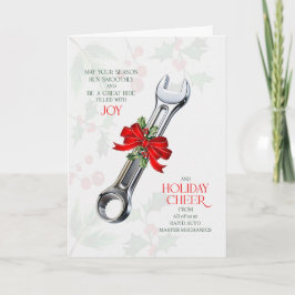 Cartão De Festividades Auto Shop Wrench Business Cheer Custom Name