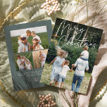 Cartão De Festividades Autografo | Feliz Natal Foto Vertical<br><div class="desc">Mande cartões de natal para amigos e família em estilo chic com nossos cartões com fotos elegantes. O design apresenta a sua foto favorita vertical ou orientada a retratos com "Feliz Natal" sobreposto no topo em um roteiro branco, com letra branca. Personalize com seu nome de família e o ano...</div>