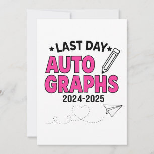 Cartão De Festividades Autografos do último dia 2024-2025 Graduação