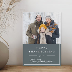 Cartão De Festividades Autumn Blue Happy Graças Family Photo