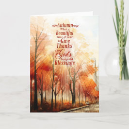 Cartão De Festividades Autumn Boungeneroso Benchings Christian Thankiness