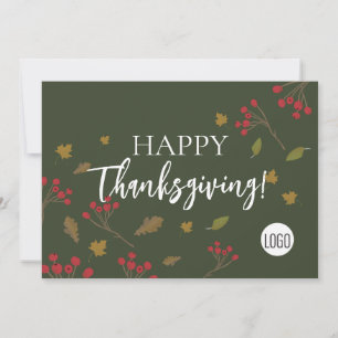 Cartão De Festividades Autumn deixa verde feliz logotipo personalizado de