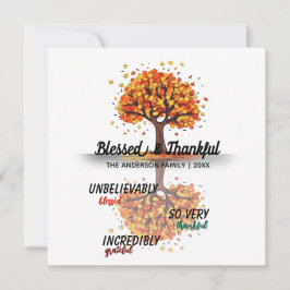 Cartão De Festividades Autumn Fall Tree Happy Thanksgiving Blessed