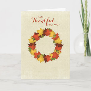 Cartão De Festividades Autumn Leaves Thanksgiving Wreath