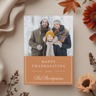 Cartão De Festividades Autumn Orange Happy Graças Family Photo