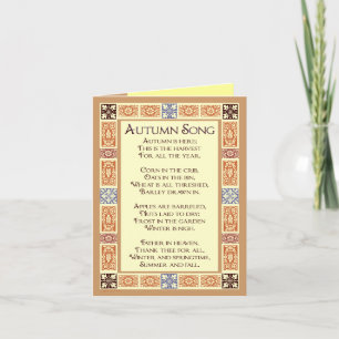 Cartão De Festividades Autumn Song Thanksgiving Greeting Card