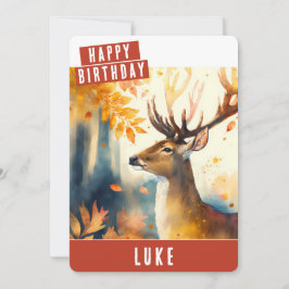 Cartão De Festividades Autumn vibes Deer Birthday