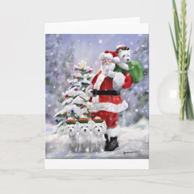 Cartão De Festividades Auxiliares papais noeis (Frente)