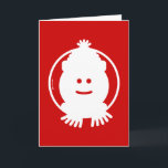Cartão De Festividades Avatar do boneco de neve do Natal<br><div class="desc">Pictograma do Natal que representa um boneco de neve agradável que veste um lenço e um chapéu do Natal ao sorrir. Estilo iconográfico minimalista.</div>
