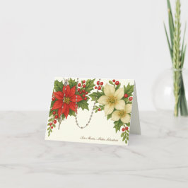 Cartão De Festividades Ave Maria Bênção de Natal com Florais do Rosário