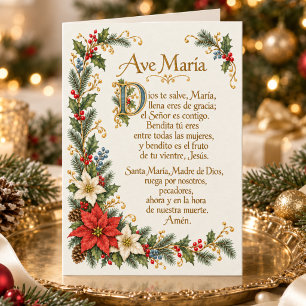 Cartão De Festividades Ave Maria Floral Espanhola Nossa Senhora de Guadal