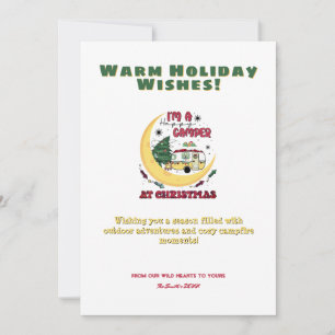 Cartão De Festividades Aventura de Camper de Natal Acampando Fora
