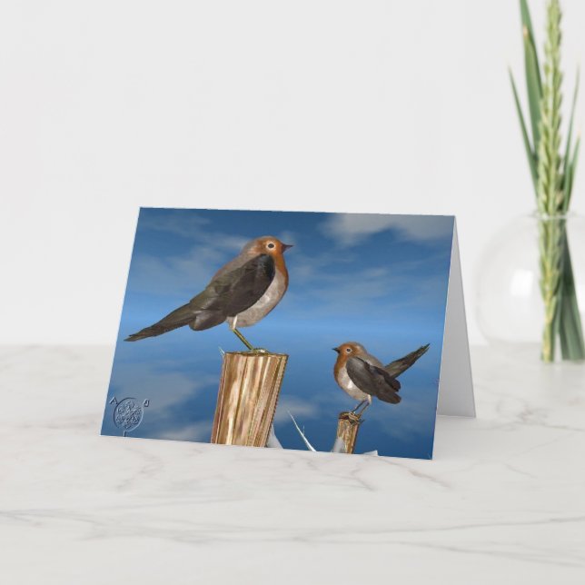 CARTÃO DE FESTIVIDADES AVES HÍPICAS/MAMA VERMELHA DE ROBINA (Frente)