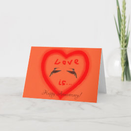 Cartão De Festividades Aves-humanos no coração - O amor é