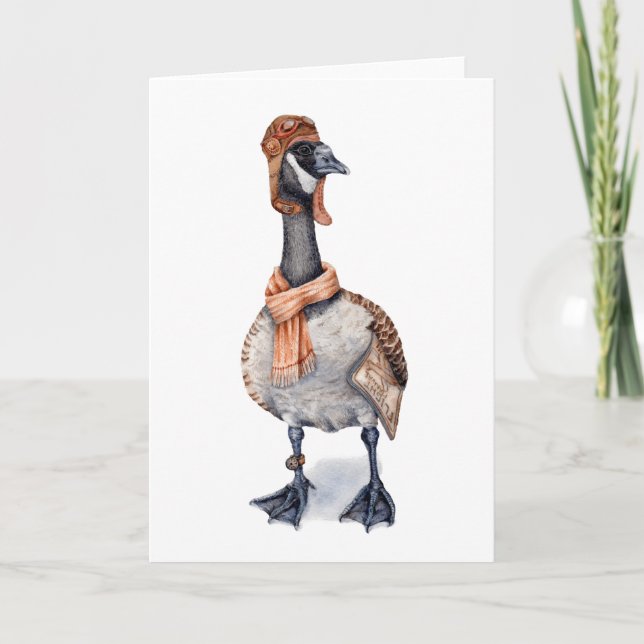 Cartão De Festividades Aviador Canada Goose (Frente)