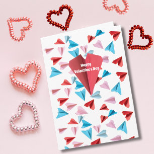 Cartão De Festividades Avião de papel colorido personalizado com foto em