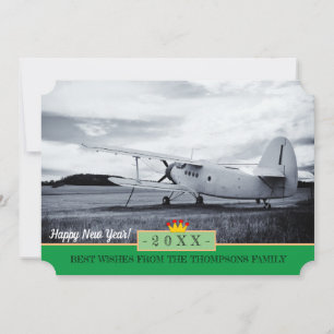 Cartão De Festividades Avião para novos horizontes, & Feliz ano novo! Ca