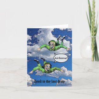 Cartão De Festividades Avião, paraquedistas do exército, desenho do exérc