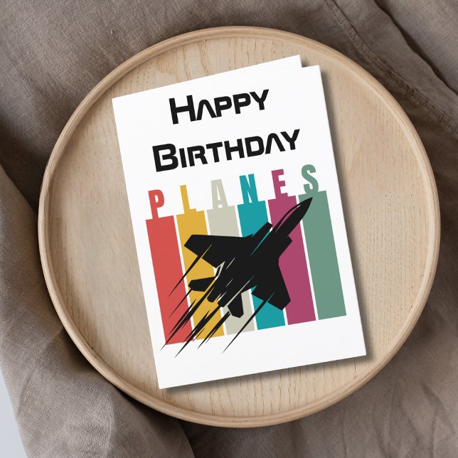 Cartão De Festividades Avião Retro Jet Voando,Avião Aniversário da Aviaçã (Criador carregado)