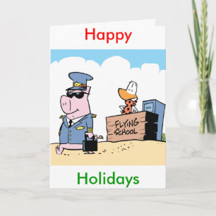 Cartão De Festividades Aviation Humor Happy Holidays Card
