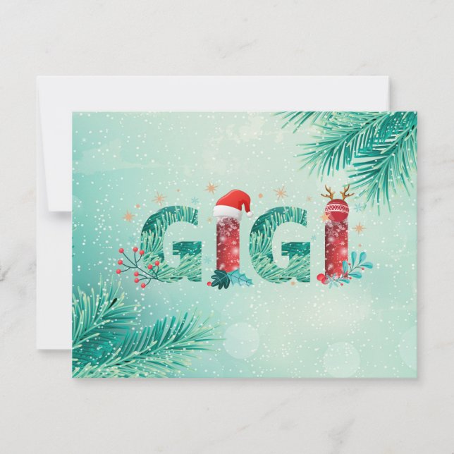 Cartão De Festividades Avó de Natal (Frente)