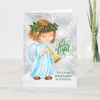 Cartão De Festividades Avó de Natal Angel Girl e Pines