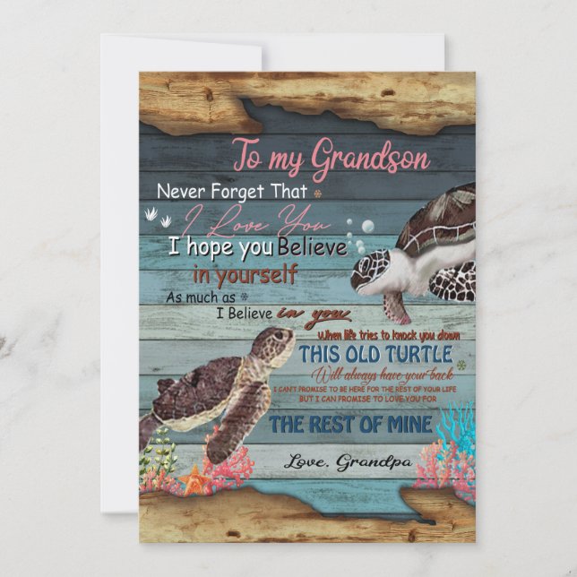 Cartão De Festividades Avô Gift | Carta Ao Meu Avô (Frente)