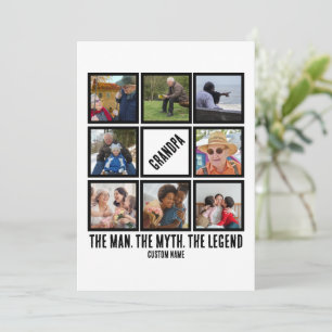 Cartão De Festividades Avô Personalizado o homem mito lenda 8 Colagem de 