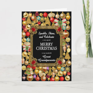 Cartão De Festividades Avós excelentes Feliz Natal com Ornamentos
