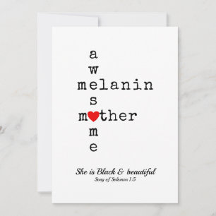 Cartão De Festividades AWESOME MELANIN MTHER Fanti Proverb