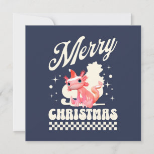Cartão De Festividades Axolote Divertido Feliz Natal