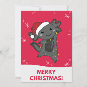 Cartão De Festividades Axolotl Felry Natal Animais De Inverno Axolotls Ad