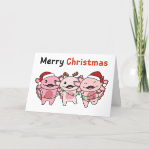 Cartão De Festividades Axolotl Ficheiro de Natal Axolotls Feliz Natal Ho