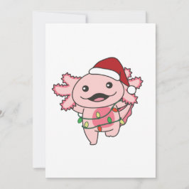 Cartão De Festividades Axolotl Natal Animais de Inverno Axolotls