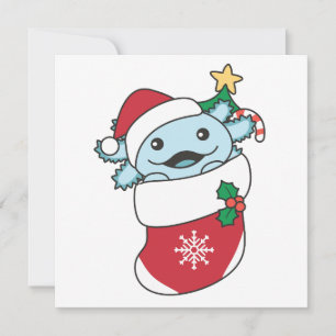 Cartão De Festividades Axolotl Natal Neve Animais de inverno Axolotls Hol