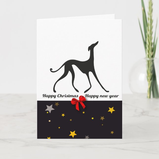 Cartão De Festividades Azawakh YIN Feliz festas (Frente)