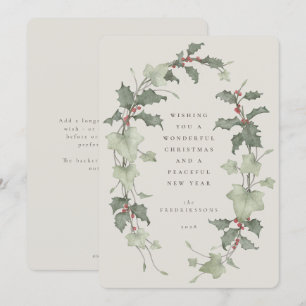 Cartão De Festividades Azeite Água Holly & Ivy