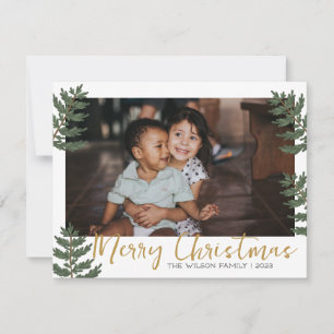 Cartão De Festividades Azevinho de Natal Folhagem Botânica Foto de Famíli
