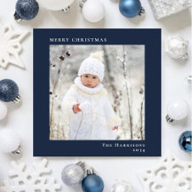 Azul de Foto de Natal Mínimo Moderno