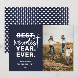 Cartão De Festividades Azul Humor do Ano Mais Esquisito