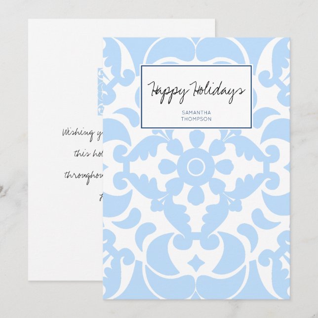 Cartão De Festividades Azulejos portugueses no Mediterrâneo (Frente/Verso)