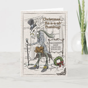 Cartão De Festividades Baa-aa Humbug Punny Xmas Folheto de Férias