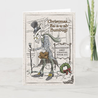 Cartão De Festividades Baa-aa Humbug Punny Xmas Folheto de Férias