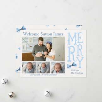 Cartão De Festividades Baby Boy Christmas Birth Announcement