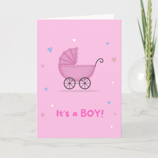 Cartão De Festividades Baby boy pink gift card (Frente)