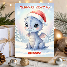 Cartão De Festividades Baby Christmas Dragon Kids Card