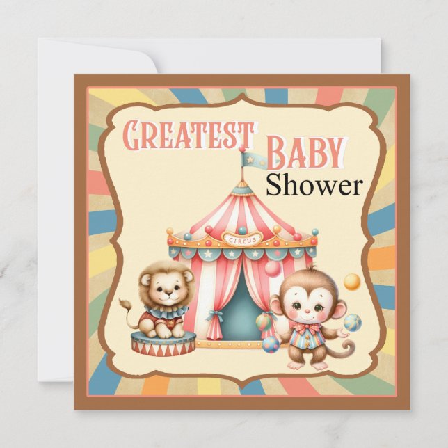 Cartão De Festividades Baby Circus (Frente)