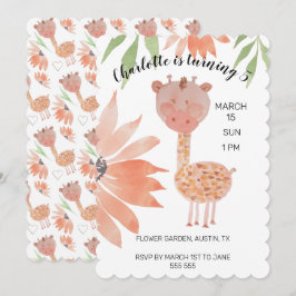 Cartão De Festividades Baby Giraffe Watercolor, pintada à mão