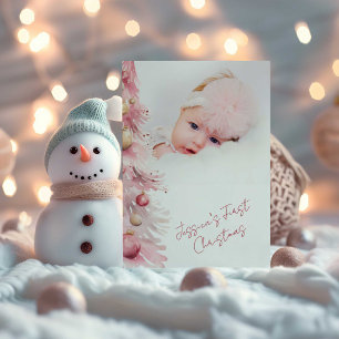 Cartão De Festividades Baby Girls First Natal Flat Holiday Card